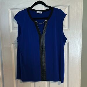 Calvin Klein Blue and Black Women's Top